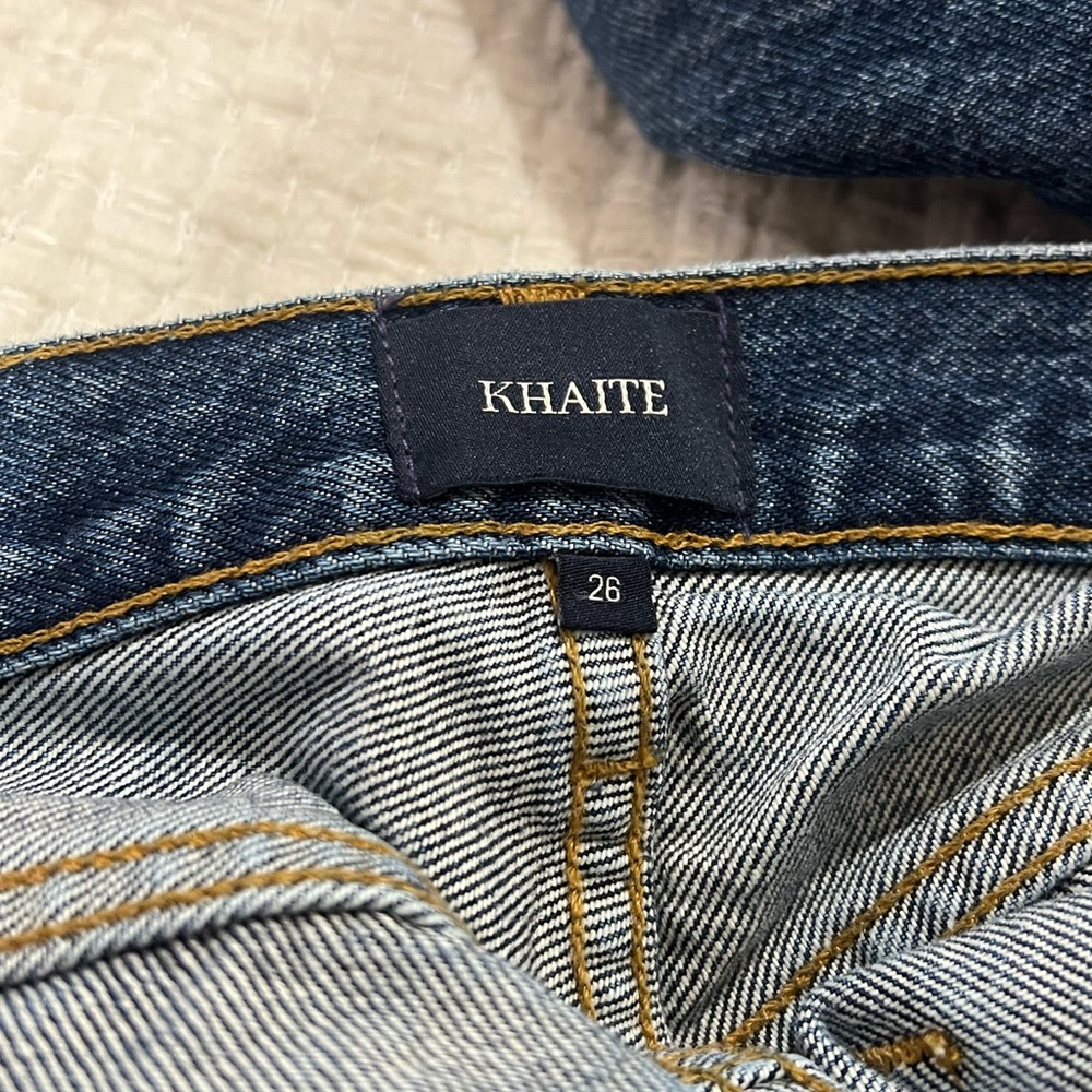 Khaite Kyle Jeans Distressed Mid Rise Dark Wash Size 26 - Picture 5 of 5